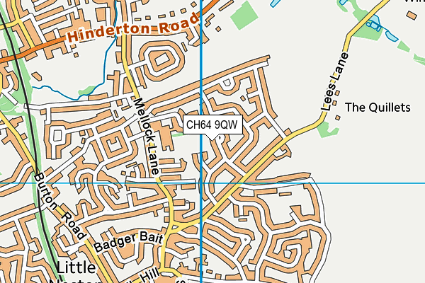 CH64 9QW map - OS VectorMap District (Ordnance Survey)