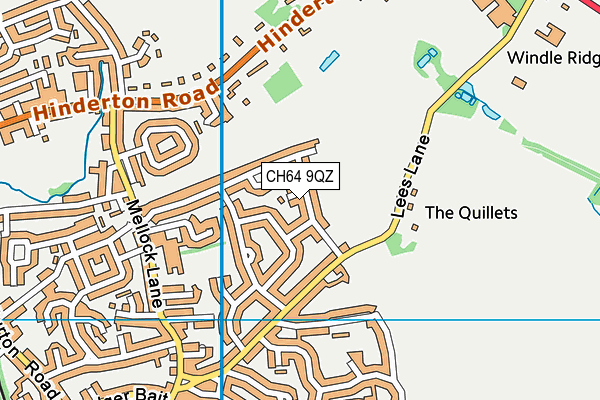 CH64 9QZ map - OS VectorMap District (Ordnance Survey)