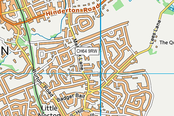 CH64 9RW map - OS VectorMap District (Ordnance Survey)