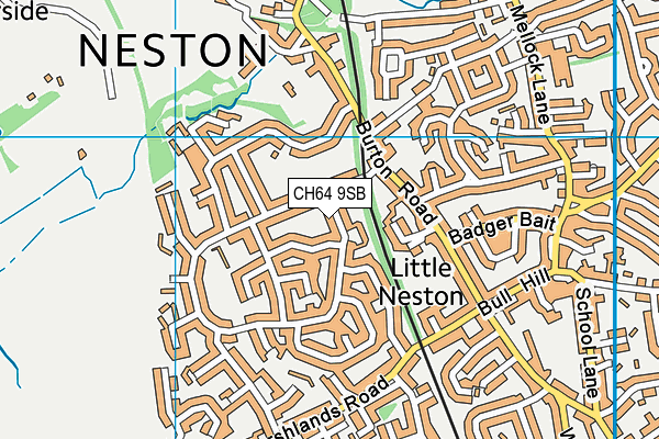 CH64 9SB map - OS VectorMap District (Ordnance Survey)