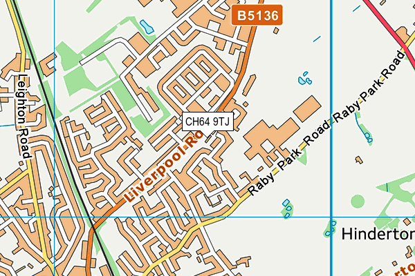 CH64 9TJ map - OS VectorMap District (Ordnance Survey)