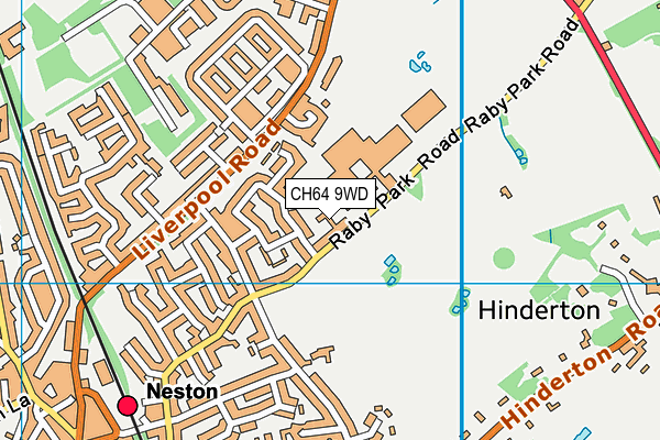 CH64 9WD map - OS VectorMap District (Ordnance Survey)