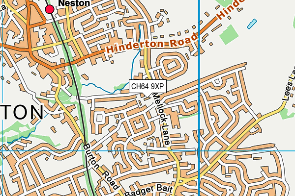 CH64 9XP map - OS VectorMap District (Ordnance Survey)