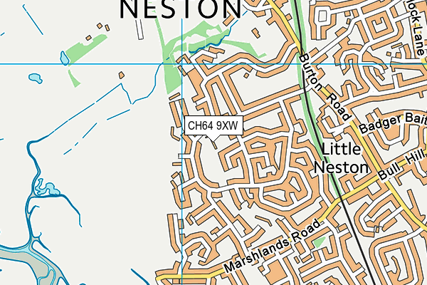 CH64 9XW map - OS VectorMap District (Ordnance Survey)