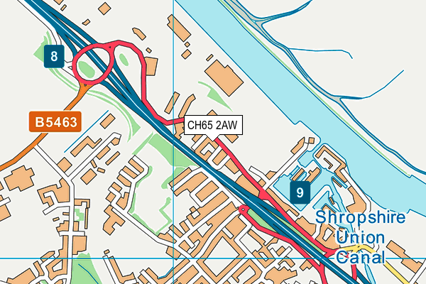 CH65 2AW map - OS VectorMap District (Ordnance Survey)