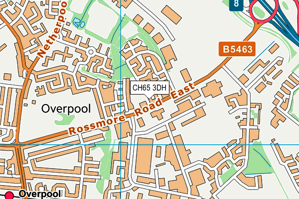 CH65 3DH map - OS VectorMap District (Ordnance Survey)