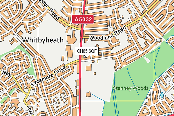 Whitby Sports And Social Club map (CH65 6QF) - OS VectorMap District (Ordnance Survey)