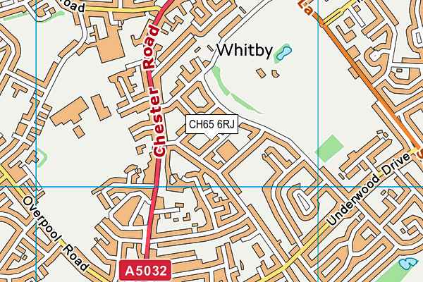 Whitby Heath Primary School map (CH65 6RJ) - OS VectorMap District (Ordnance Survey)