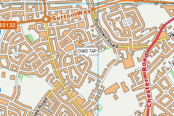 CH65 7AP map - OS VectorMap District (Ordnance Survey)