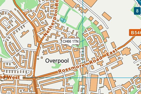 CH66 1TN map - OS VectorMap District (Ordnance Survey)