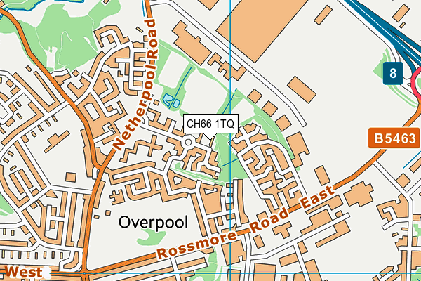 CH66 1TQ map - OS VectorMap District (Ordnance Survey)