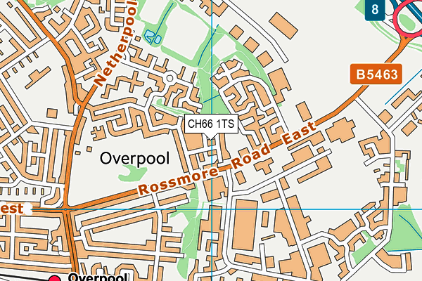 CH66 1TS map - OS VectorMap District (Ordnance Survey)