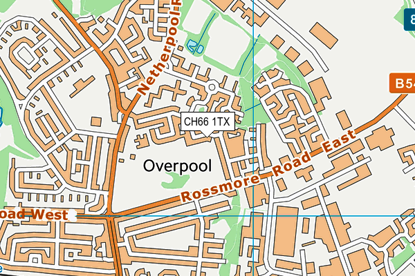 CH66 1TX map - OS VectorMap District (Ordnance Survey)