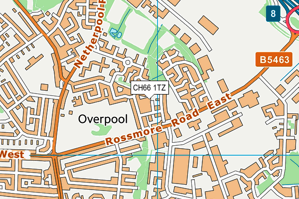 CH66 1TZ map - OS VectorMap District (Ordnance Survey)
