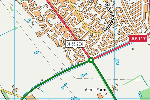 CH66 2EX map - OS VectorMap District (Ordnance Survey)