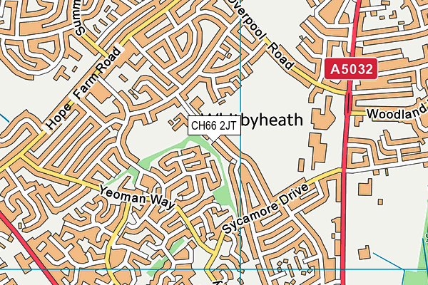 Woodlands Primary School map (CH66 2JT) - OS VectorMap District (Ordnance Survey)