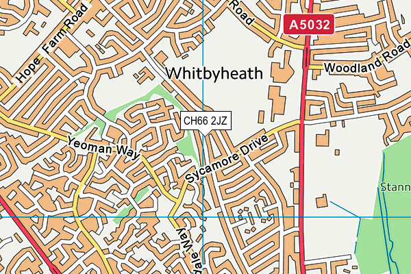 CH66 2JZ map - OS VectorMap District (Ordnance Survey)