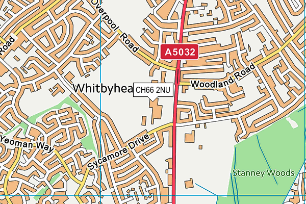 Whitby High School map (CH66 2NU) - OS VectorMap District (Ordnance Survey)