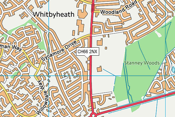 Groves Sports And Social Club map (CH66 2NX) - OS VectorMap District (Ordnance Survey)