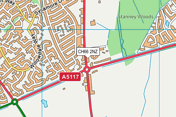 CH66 2NZ map - OS VectorMap District (Ordnance Survey)