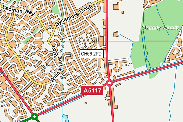 CH66 2PD map - OS VectorMap District (Ordnance Survey)