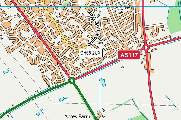 CH66 2UX map - OS VectorMap District (Ordnance Survey)