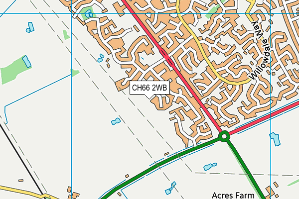 CH66 2WB map - OS VectorMap District (Ordnance Survey)