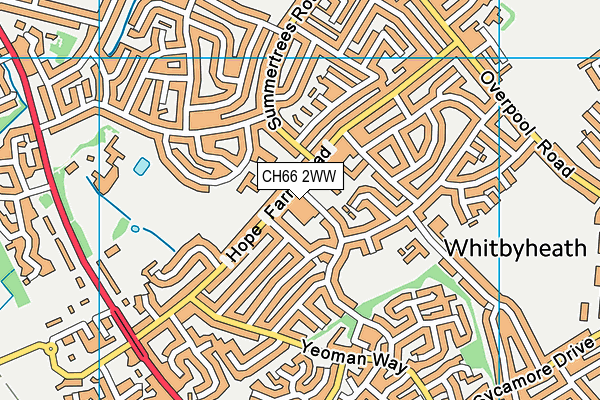 CH66 2WW map - OS VectorMap District (Ordnance Survey)