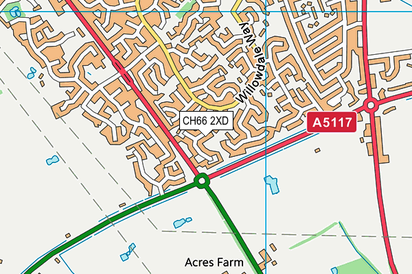 CH66 2XD map - OS VectorMap District (Ordnance Survey)