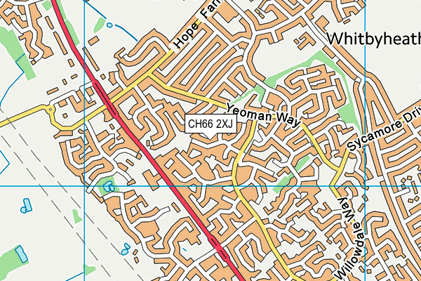 CH66 2XJ map - OS VectorMap District (Ordnance Survey)