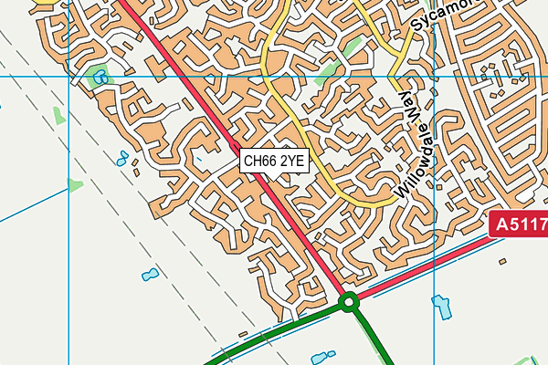 CH66 2YE map - OS VectorMap District (Ordnance Survey)