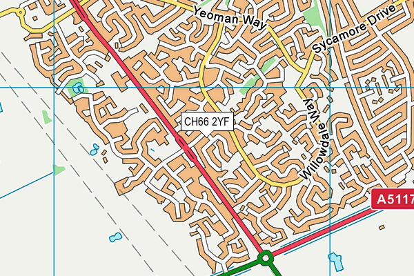 CH66 2YF map - OS VectorMap District (Ordnance Survey)