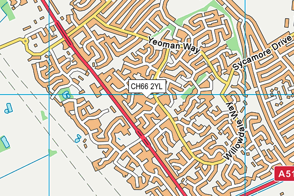 CH66 2YL map - OS VectorMap District (Ordnance Survey)