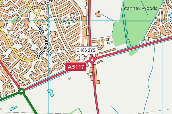 CH66 2YS map - OS VectorMap District (Ordnance Survey)