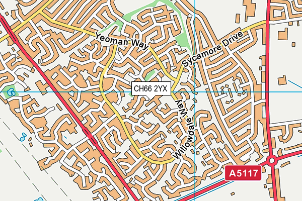 CH66 2YX map - OS VectorMap District (Ordnance Survey)