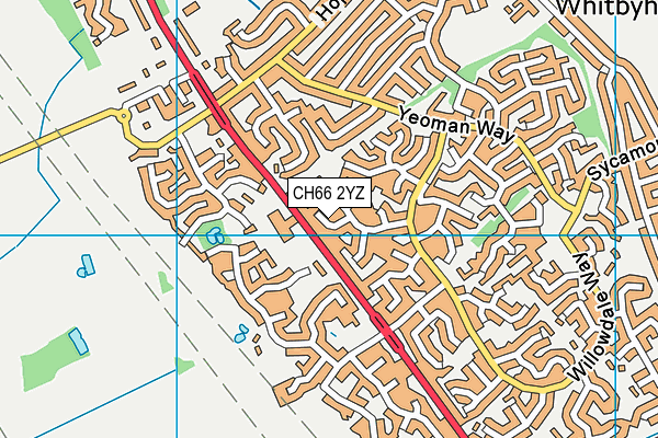 CH66 2YZ map - OS VectorMap District (Ordnance Survey)