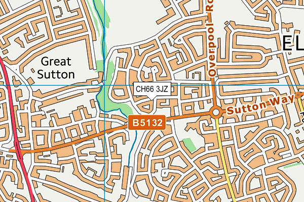 CH66 3JZ map - OS VectorMap District (Ordnance Survey)