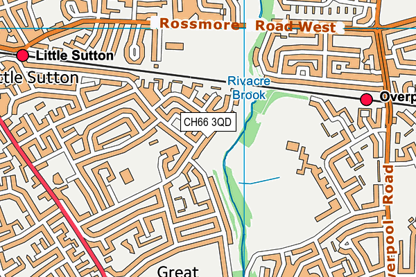 CH66 3QD map - OS VectorMap District (Ordnance Survey)