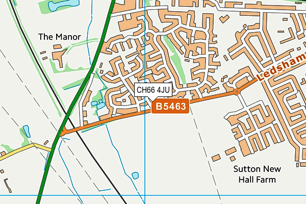 CH66 4JU map - OS VectorMap District (Ordnance Survey)