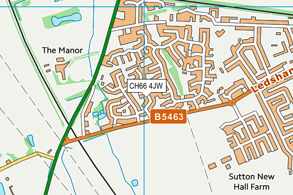 CH66 4JW map - OS VectorMap District (Ordnance Survey)