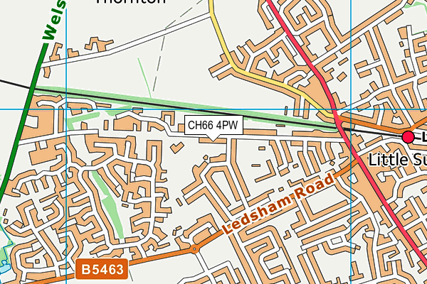 CH66 4PW map - OS VectorMap District (Ordnance Survey)