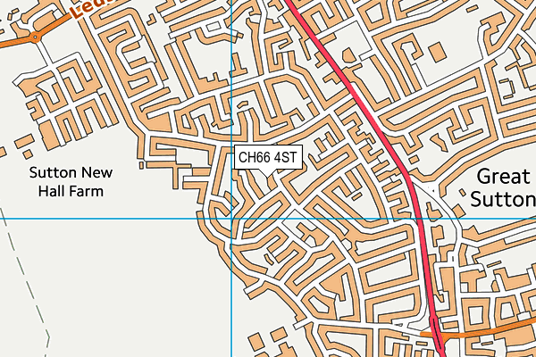 CH66 4ST map - OS VectorMap District (Ordnance Survey)