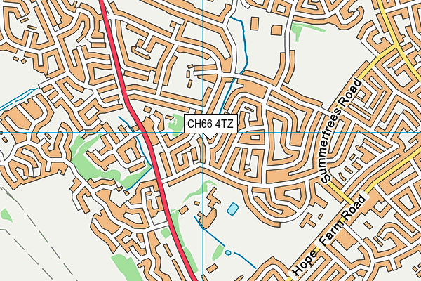 CH66 4TZ map - OS VectorMap District (Ordnance Survey)