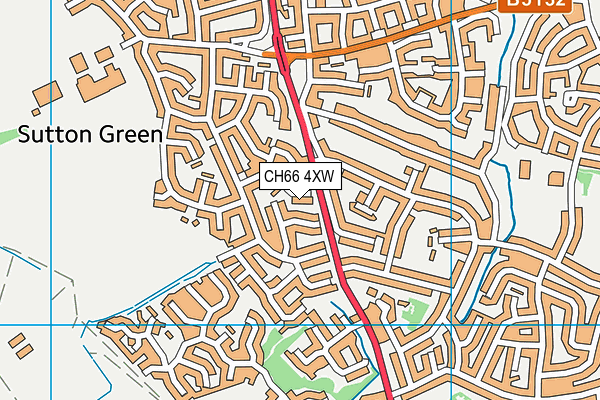 CH66 4XW map - OS VectorMap District (Ordnance Survey)