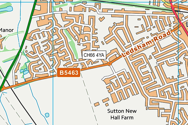 CH66 4YA map - OS VectorMap District (Ordnance Survey)
