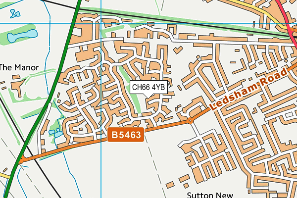 CH66 4YB map - OS VectorMap District (Ordnance Survey)