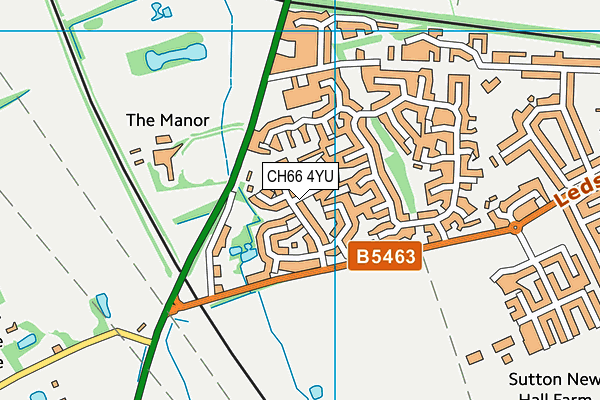 CH66 4YU map - OS VectorMap District (Ordnance Survey)