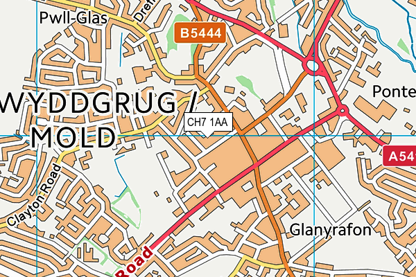 CH7 1AA map - OS VectorMap District (Ordnance Survey)