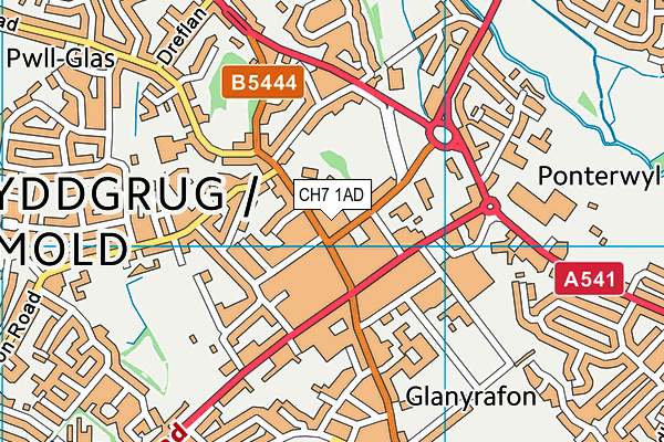 CH7 1AD map - OS VectorMap District (Ordnance Survey)