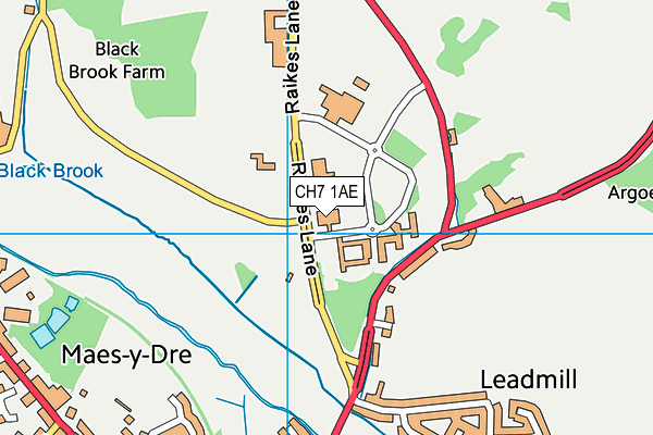 CH7 1AE map - OS VectorMap District (Ordnance Survey)